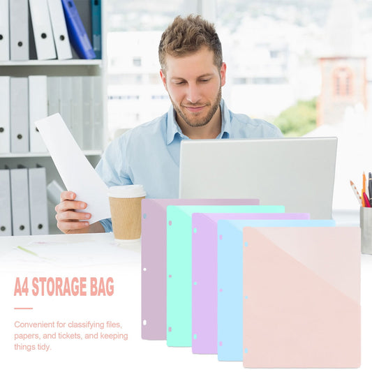 A4Pp Document Bag 3-Hole Loose-Leaf Document Bag Insert Bag (5Pcs) Jwdx Dividers with Pockets Dividers with V1189-LWWAL-20260325-02117