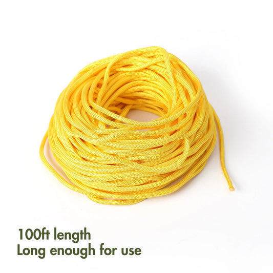 Jwdx Safety Rope*1 100 Foot 550Lbs Paracord Polyester Yellow Model 2156 Strong All Purpose Utility Rope - V1189-LWWAL-20260325-02132