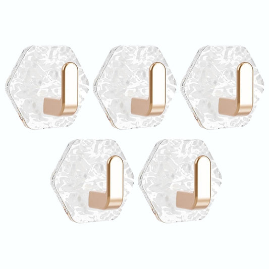 JWDX, Wall Mount Hooks Hexagon Adhesive Hooks with Water Design No Drill Wall Hanging Storage Rack Damage V1189-LWWAL-20260325-02135