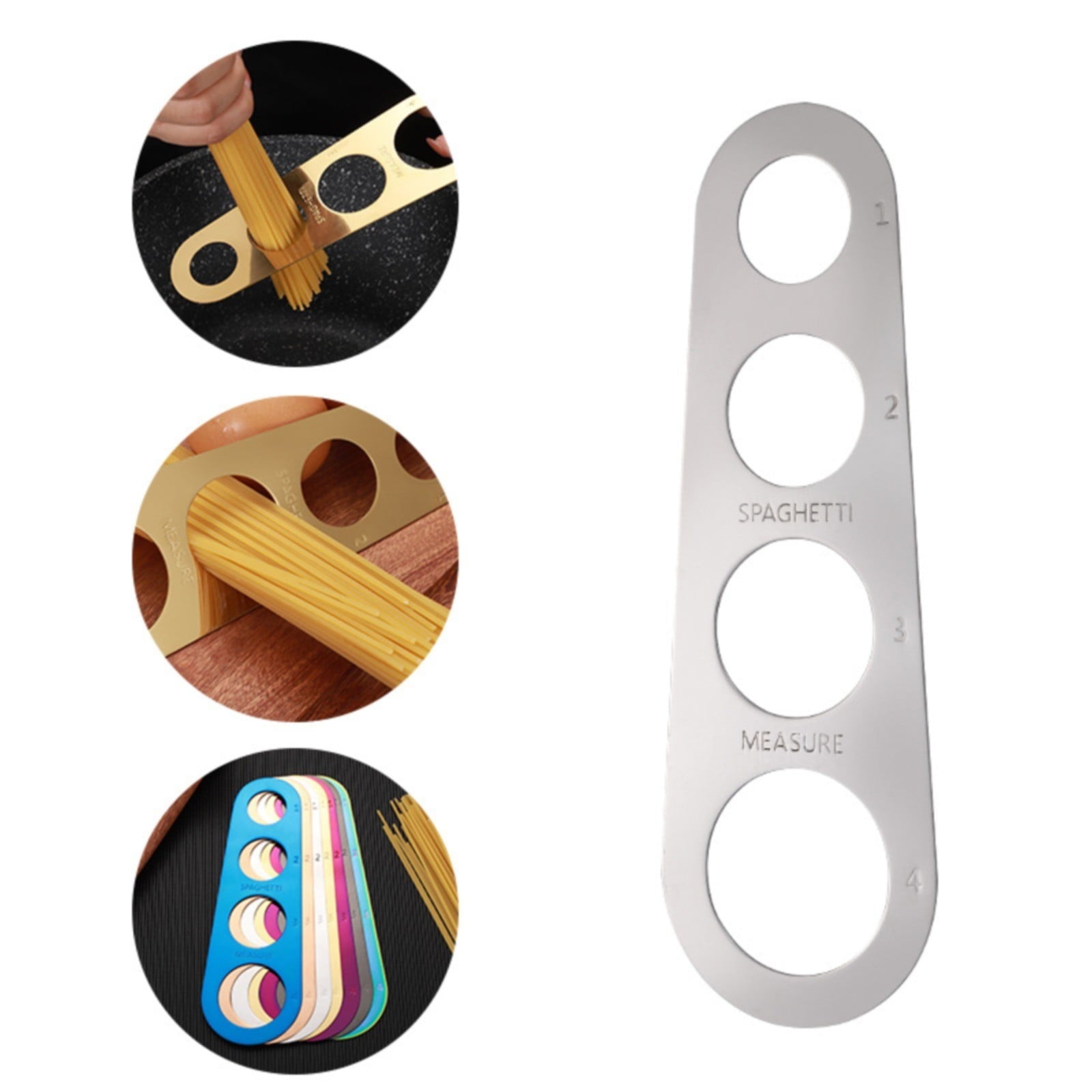 Spaghetti Measuring Ruler Rose Gold JWDX, 1*Spaghetti Measuring Ruler Stainless Spaghetti Measurer Tool Quick V1189-LWWAL-20260325-02160