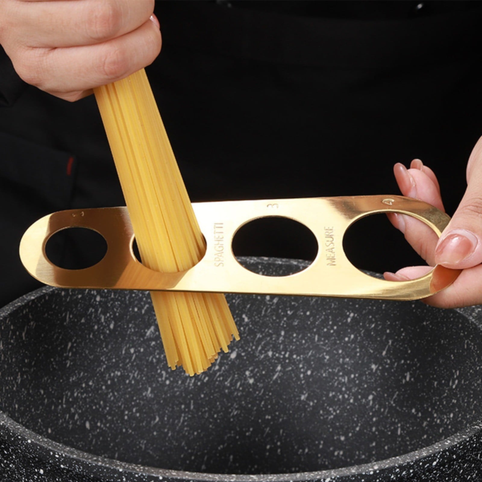 Spaghetti Measuring Ruler Rose Gold JWDX, 1*Spaghetti Measuring Ruler Stainless Spaghetti Measurer Tool Quick V1189-LWWAL-20260325-02160