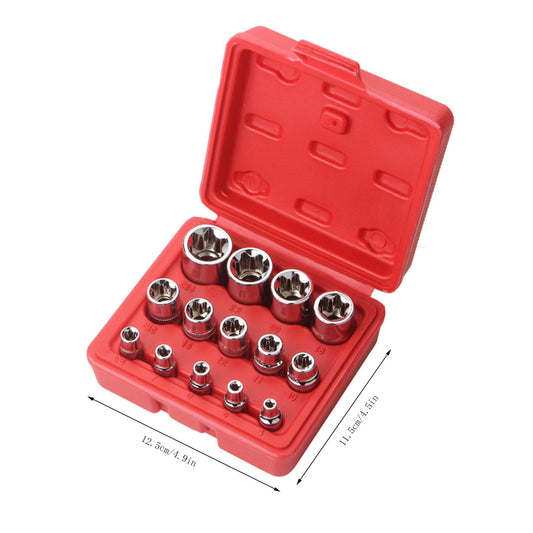 14-Piece Set E-Type 6-Flower Socket Head JWDX, 1x14-Piece Set E-Type 6-Flower Socket Head 14 Pieces Female E V1189-LWWAL-20260325-02168