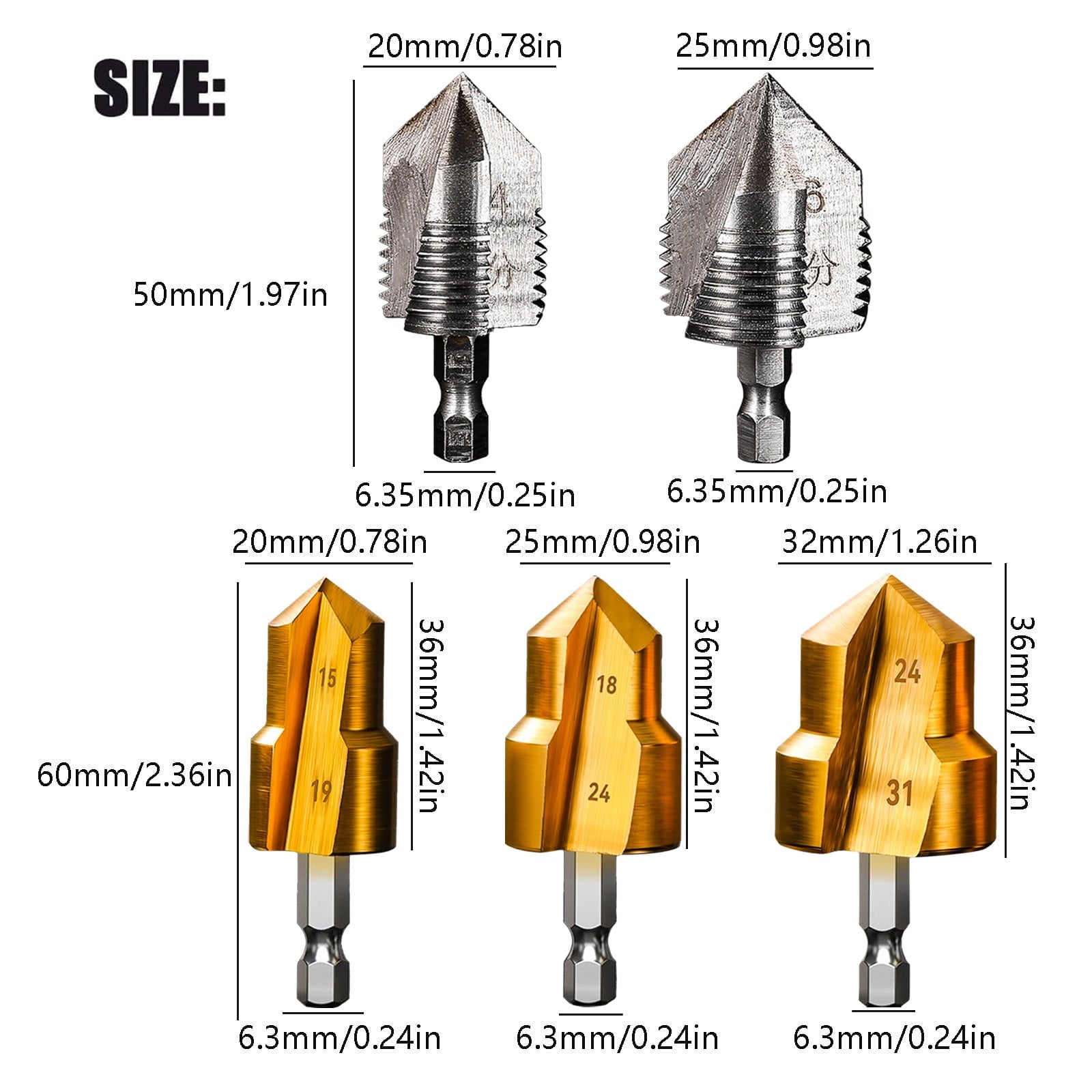 Combination Drilling Tap and Tap Drill Bit Set C JWDX, Combination Drill Tap & Tap Bit Set Screw Tapping Bit V1189-LWWAL-20260325-02171
