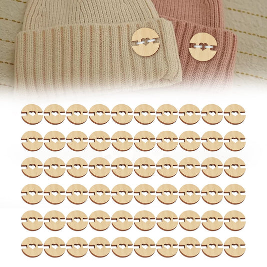 JWDX, 50/60/100 Buttons 50/60/100 Pcs Buttons for Hats Wooden Handmade Buttons Removable Love Button Crafts V1189-LWWAL-20260325-02182