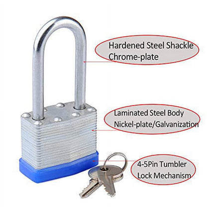 40Mm Thousand Layer Lock 2Pc 2X Dust Lock Laminated Key Lock 2 Same Key Padlocks Long 2 Pack JWDX One Size V1189-LWWAL-20260325-02215