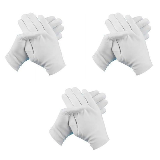 Cotton White Gloves 3Pcs Size S 3 Pairs Of Gloves 3 Pairs Of White Cotton Gloves Breathable Work Jewelry V1189-LWWAL-20260325-02232