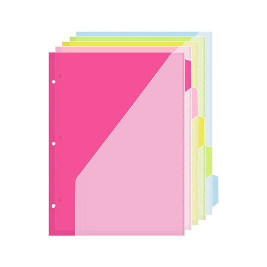 File Folder with Double-Insert Transparent Pocket (3-Hole Type) Jwdx 5 Color Divider Page Us Standard Folder V1189-LWWAL-20260325-02259
