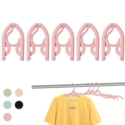 Folding Clothes Hanger Pink 5Pcs Jwdx Travel Foldable Hangers Update Portable Plastic Hanger Travel V1189-LWWAL-20260325-02262