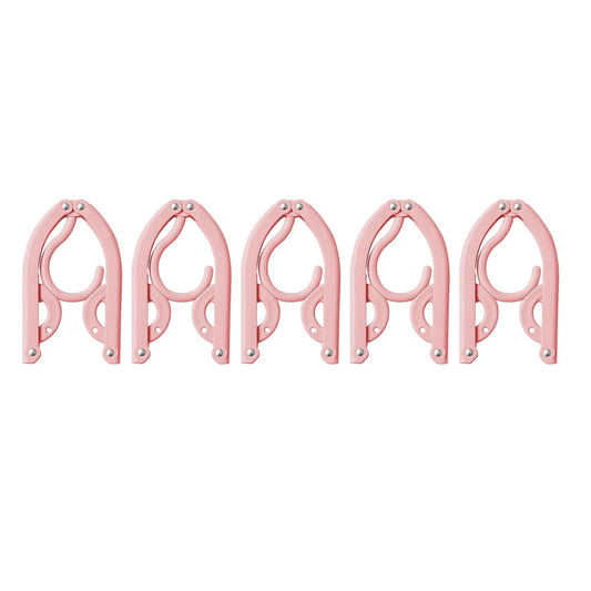 Folding Clothes Hanger Pink 5Pcs Jwdx Travel Foldable Hangers Update Portable Plastic Hanger Travel V1189-LWWAL-20260325-02263