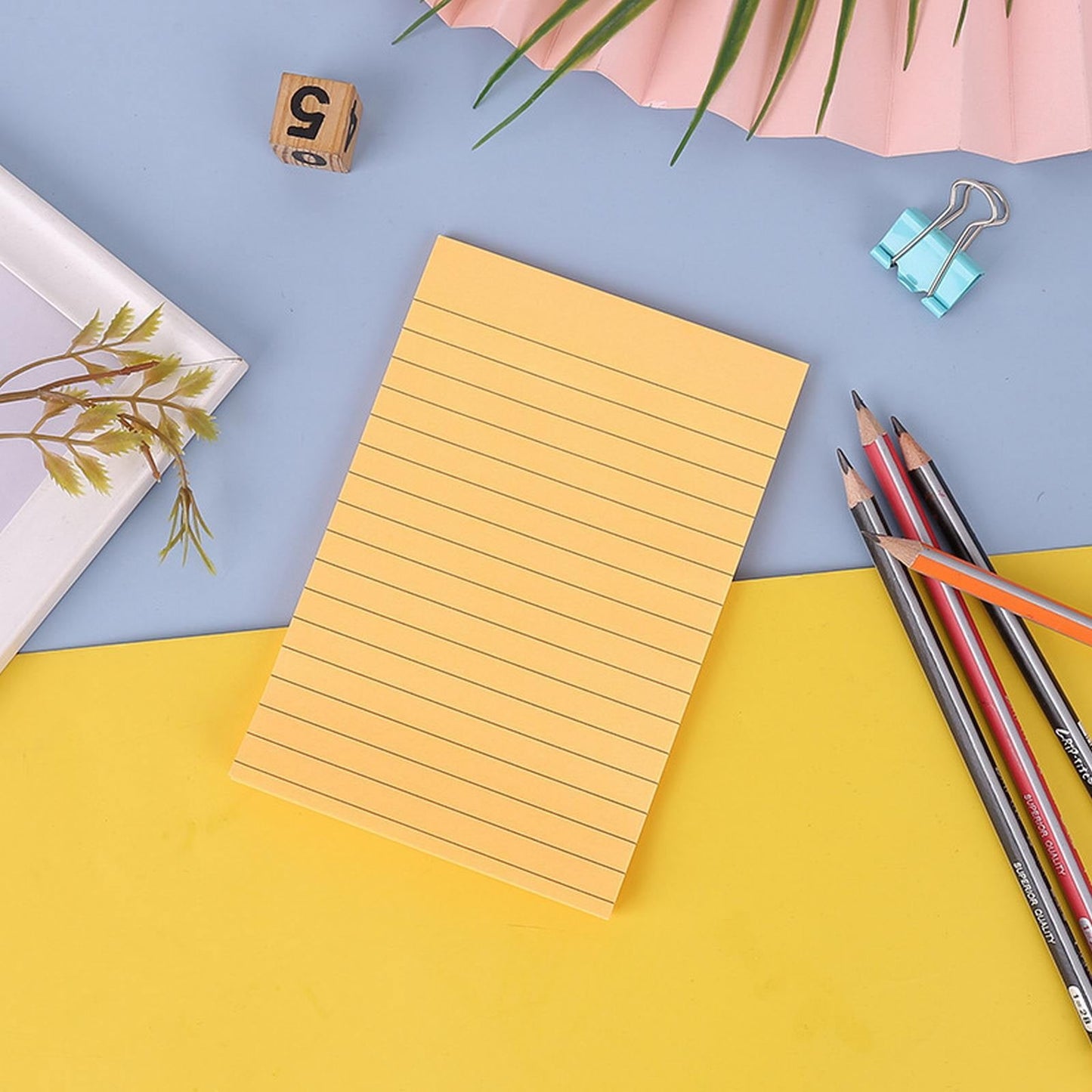 JWDX Hot Clearance! 1 Pads Lined Sticky Notes 4x6 Sticky Notes with Lines Self Stick Note Pads 8 Bright Multi V1189-LWWAL-20260325-02278