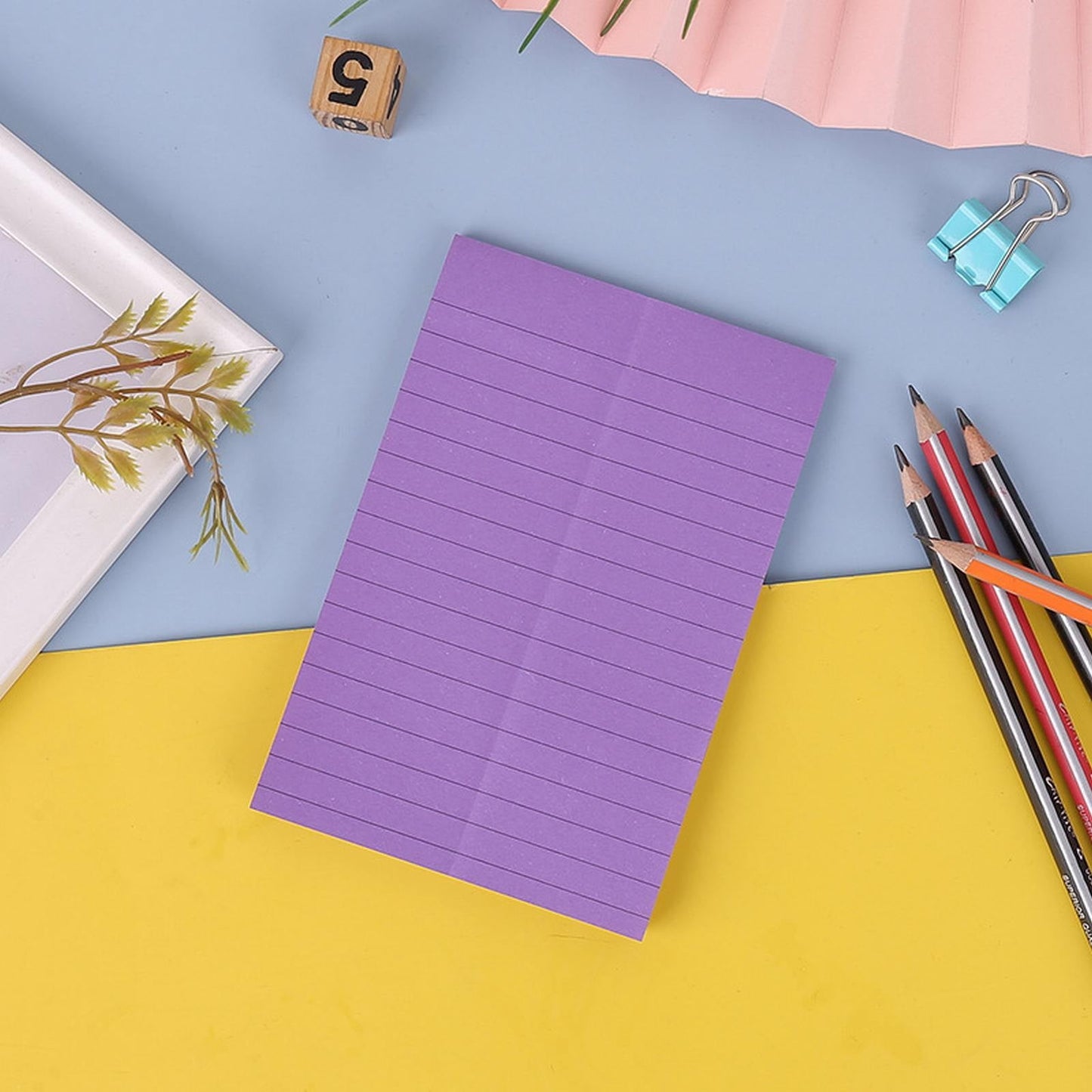 JWDX Hot Clearance! 1 Pads Lined Sticky Notes 4x6 Sticky Notes with Lines Self Stick Note Pads 8 Bright Multi V1189-LWWAL-20260325-02279