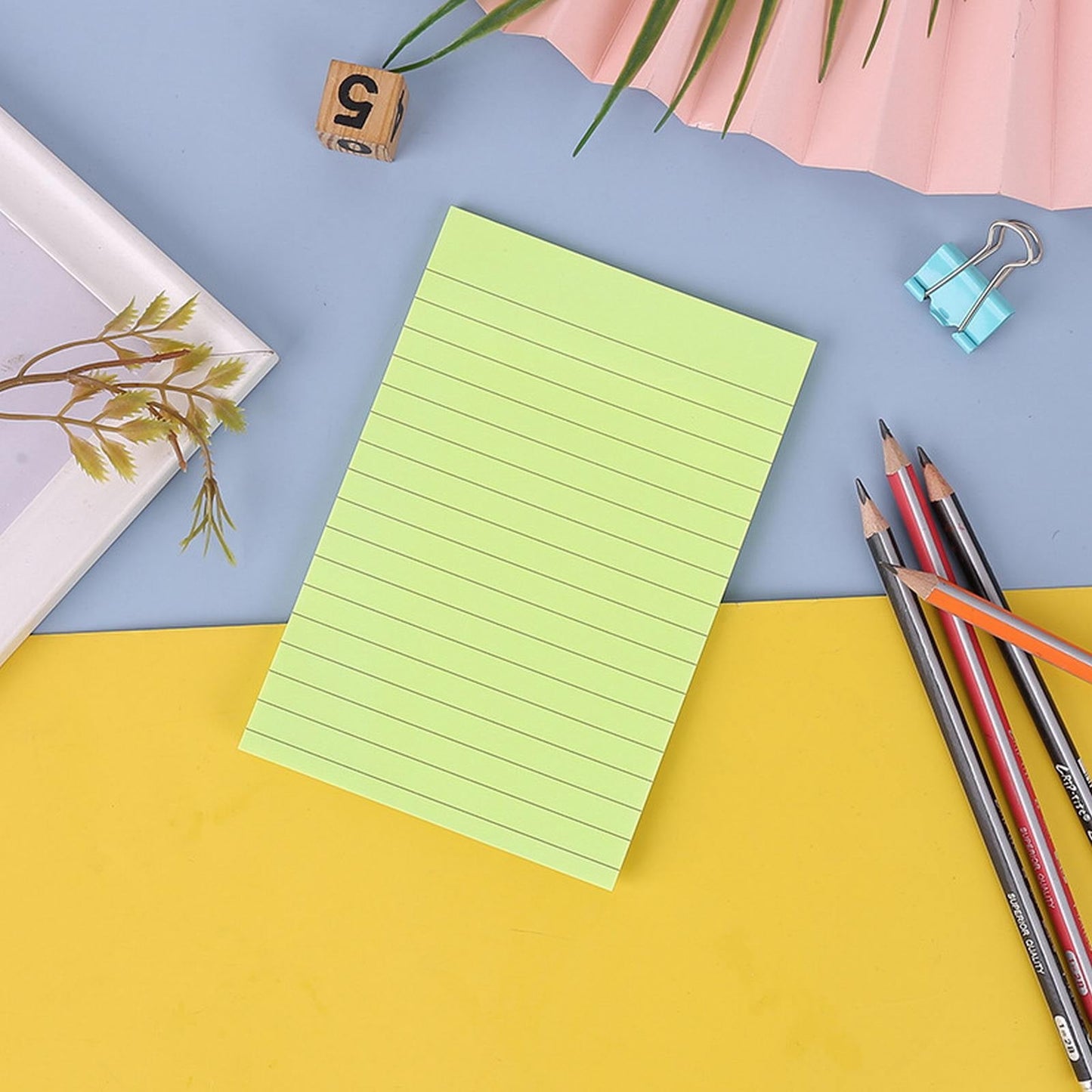 JWDX Hot Clearance! 1 Pads Lined Sticky Notes 4x6 Sticky Notes with Lines Self Stick Note Pads 8 Bright Multi V1189-LWWAL-20260325-02279