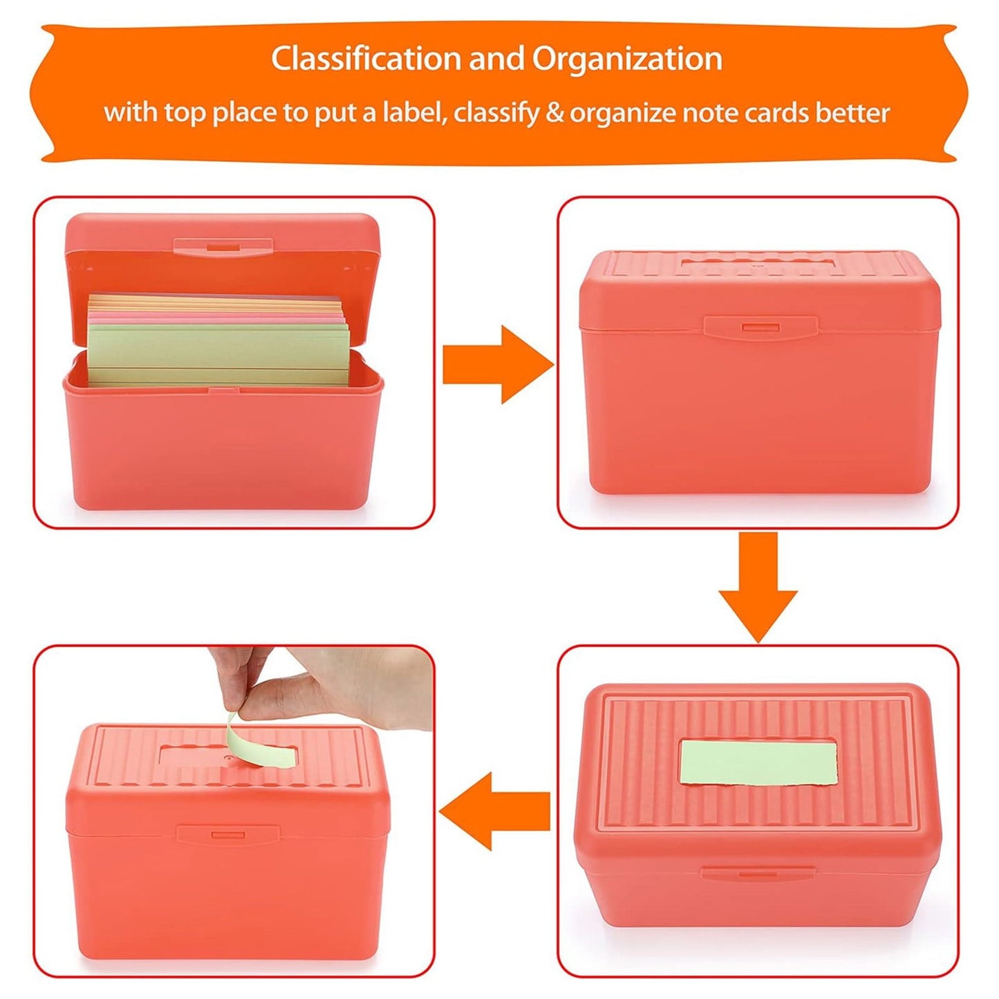 JWDX Hot Clearance! Index Card Holder Index Card Box Notecard Box Flash Card Holder Index Organizer, Storage V1189-LWWAL-20260325-02292