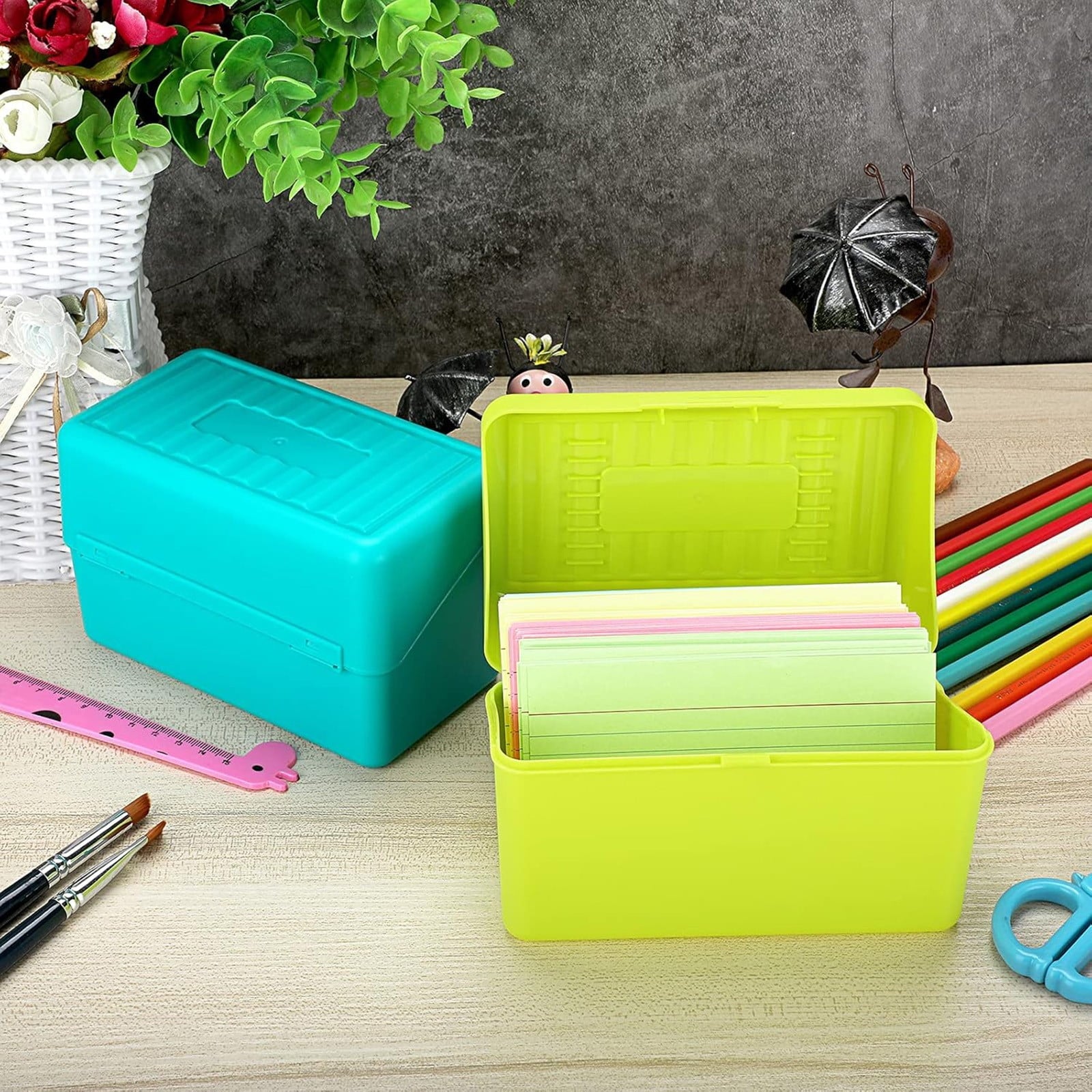 JWDX Hot Clearance! Index Card Holder Index Card Box Notecard Box Flash Card Holder Index Organizer, Storage V1189-LWWAL-20260325-02292