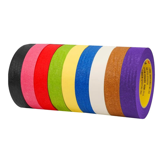 JWDX Hot Clearance! 9Pc Colored Masking Tape Roll Multicolor Colorful Craft Tape- Great for Arts & Crafts V1189-LWWAL-20260325-02332