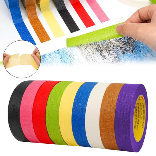 JWDX Hot Clearance! 9Pc Colored Masking Tape Roll Multicolor Colorful Craft Tape- Great for Arts & Crafts V1189-LWWAL-20260325-02332