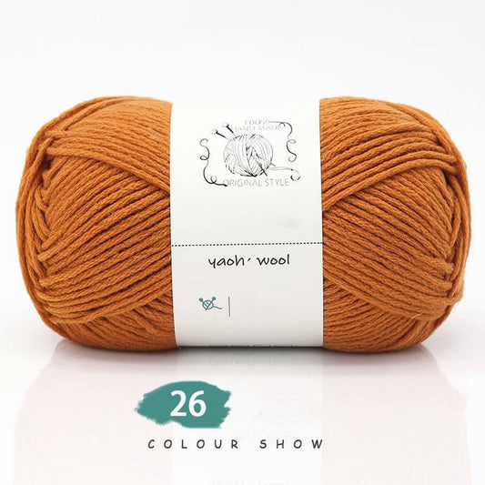 LGCASL Hand-Knitted Yarn #2 Pure White , 1Pc100G Hand Woven Cotton Yarn Soft Crochet Yarn for Hand Knitting V1189-LWWAL-20260325-02415