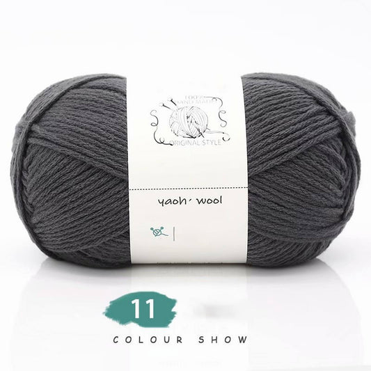 LGCASL Hand-Knitted Yarn #2 Pure White , 1Pc100G Hand Woven Cotton Yarn Soft Crochet Yarn for Hand Knitting V1189-LWWAL-20260325-02420