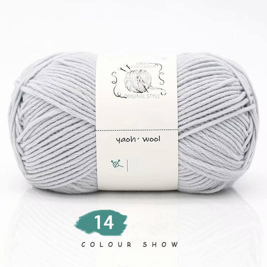 LGCASL Hand-Knitted Yarn #2 Pure White , 1Pc100G Hand Woven Cotton Yarn Soft Crochet Yarn for Hand Knitting V1189-LWWAL-20260325-02426