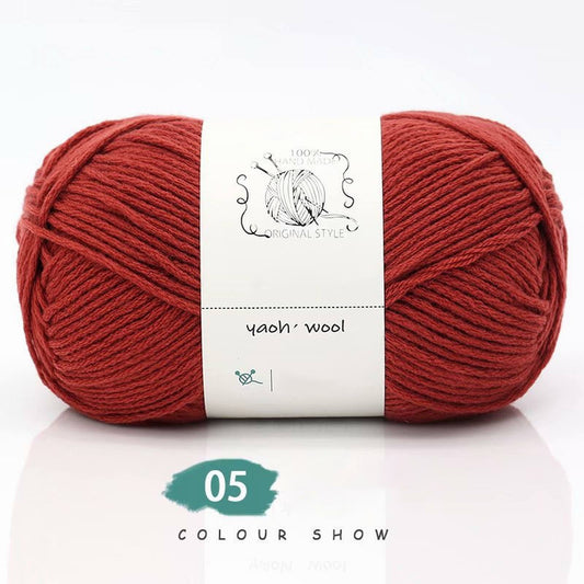 LGCASL Hand-Knitted Yarn #2 Pure White , 1Pc100G Hand Woven Cotton Yarn Soft Crochet Yarn for Hand Knitting V1189-LWWAL-20260325-02432