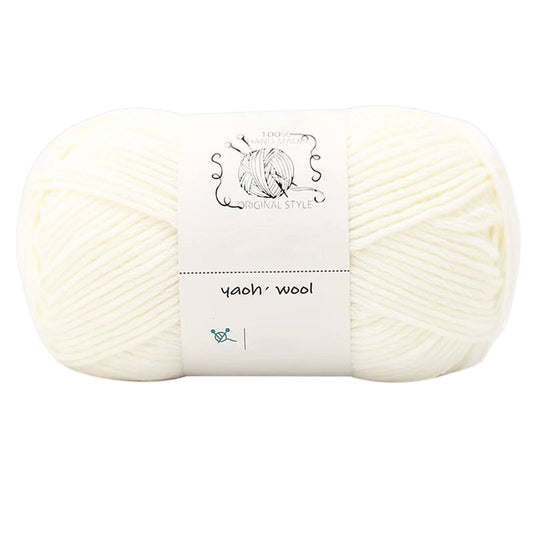 LGCASL Hand-Knitted Yarn #2 Pure White , 1Pc100G Hand Woven Cotton Yarn Soft Crochet Yarn for Hand Knitting V1189-LWWAL-20260325-02438