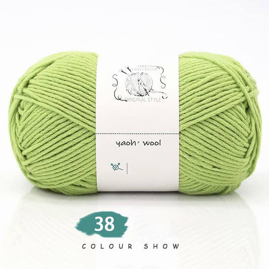 LGCASL Hand-Knitted Yarn #2 Pure White , 1Pc100G Hand Woven Cotton Yarn Soft Crochet Yarn for Hand Knitting V1189-LWWAL-20260325-02439