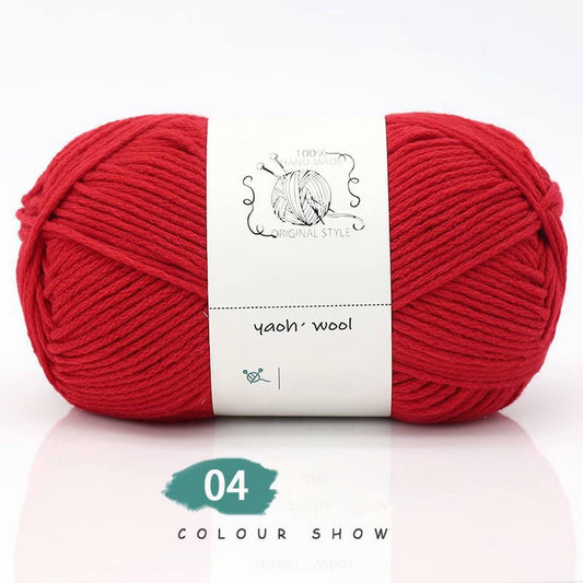 LGCASL Hand-Knitted Yarn #2 Pure White , 1Pc100G Hand Woven Cotton Yarn Soft Crochet Yarn for Hand Knitting V1189-LWWAL-20260325-02441