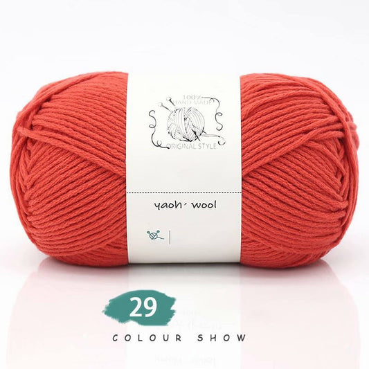 LGCASL Hand-Knitted Yarn #2 Pure White , 1Pc100G Hand Woven Cotton Yarn Soft Crochet Yarn for Hand Knitting V1189-LWWAL-20260325-02444