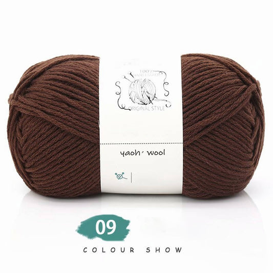 LGCASL Hand-Knitted Yarn #2 Pure White , 1Pc100G Hand Woven Cotton Yarn Soft Crochet Yarn for Hand Knitting V1189-LWWAL-20260325-02445