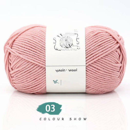 LGCASL Hand-Knitted Yarn #2 Pure White , 1Pc100G Hand Woven Cotton Yarn Soft Crochet Yarn for Hand Knitting V1189-LWWAL-20260325-02447