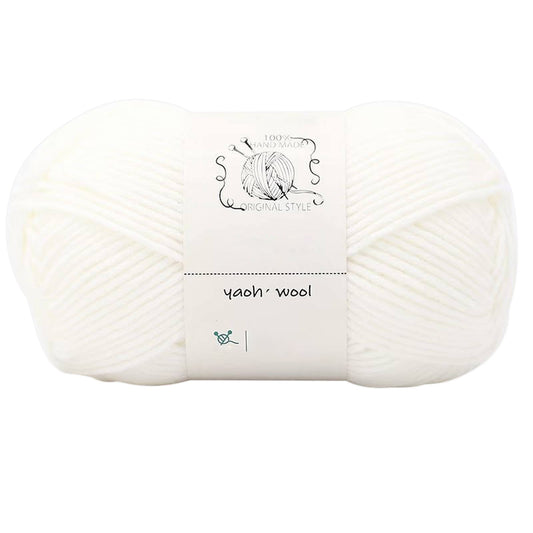 LGCASL Hand-Knitted Yarn #2 Pure White , 1Pc100G Hand Woven Cotton Yarn Soft Crochet Yarn for Hand Knitting V1189-LWWAL-20260325-02450