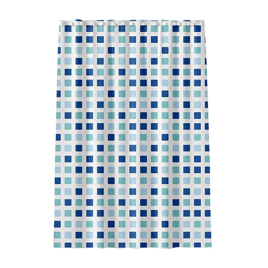 Shower Curtain*1 Piece Peva Blue and Green Square Shower Curtain Thickened Bathroom Curtain for Home Shower V1189-LWWAL-20260325-02482