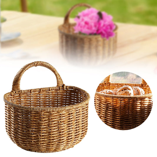 Small Wall-Mounted Kitchen Storage Basket, Hanging Storage Wicker Baskets Wall Mounted Woven Hanging Basket V1189-LWWAL-20260325-02494