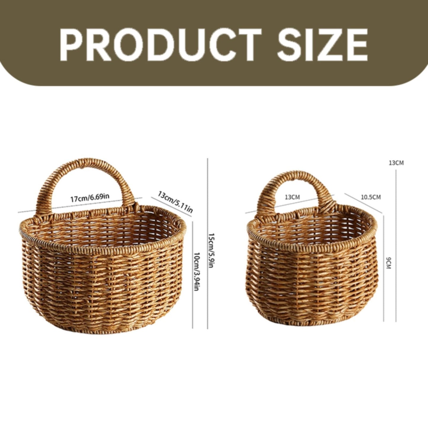 Small Wall-Mounted Kitchen Storage Basket, Hanging Storage Wicker Baskets Wall Mounted Woven Hanging Basket V1189-LWWAL-20260325-02494
