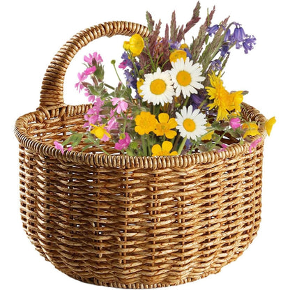 Small Wall-Mounted Kitchen Storage Basket, Hanging Storage Wicker Baskets Wall Mounted Woven Hanging Basket V1189-LWWAL-20260325-02494