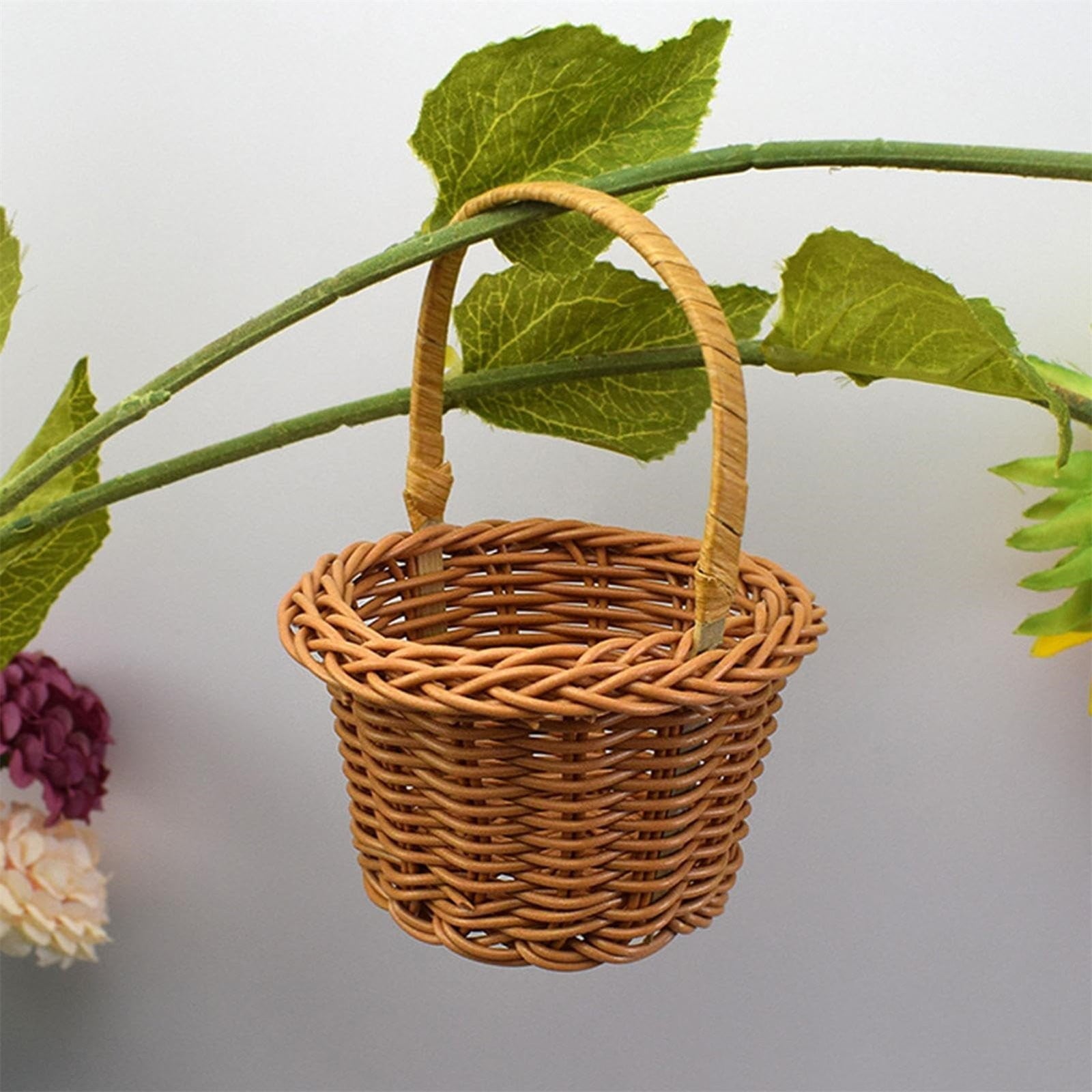 Small Wall-Mounted Kitchen Storage Basket, Hanging Storage Wicker Baskets Wall Mounted Woven Hanging Basket V1189-LWWAL-20260325-02497