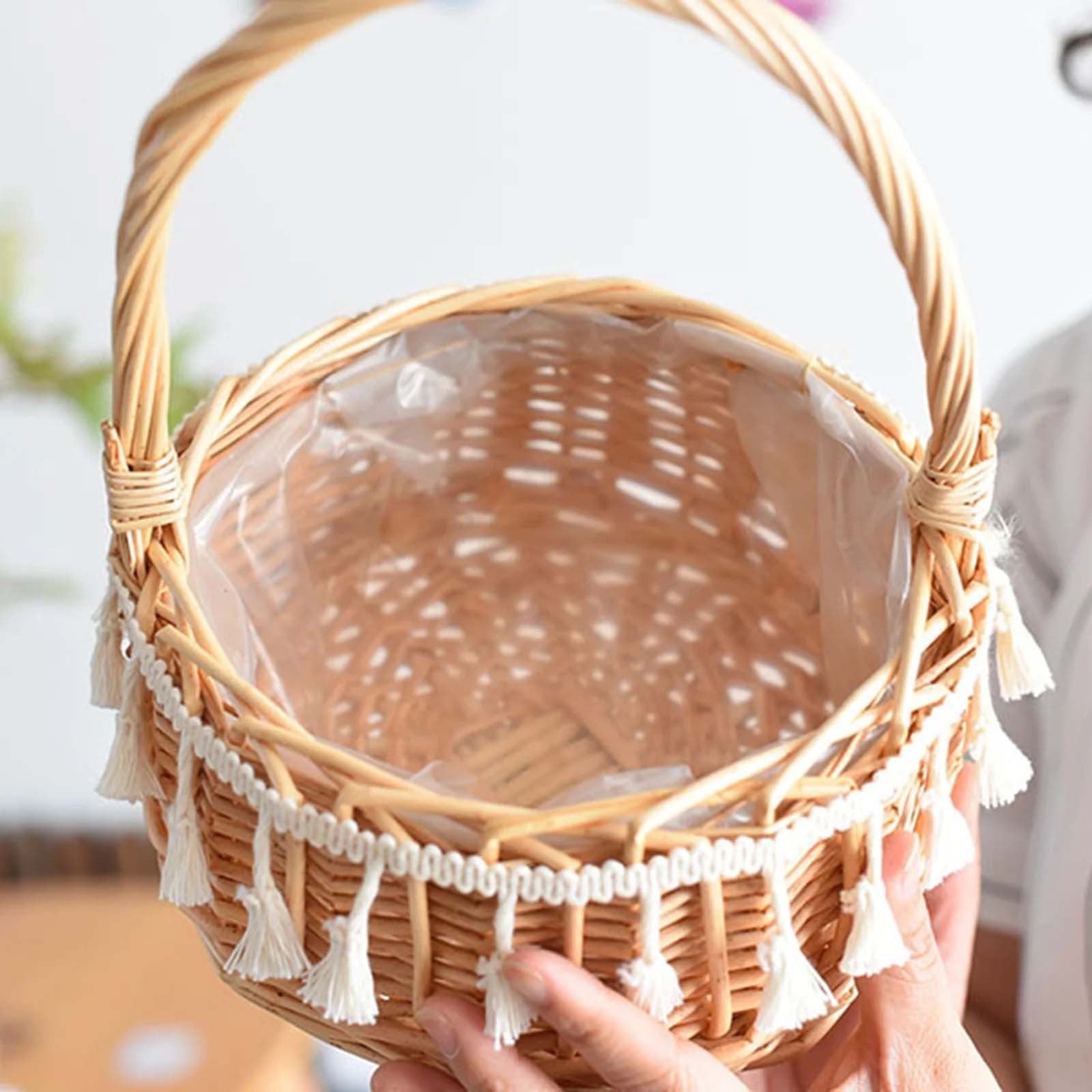 Small Wall-Mounted Kitchen Storage Basket, Hanging Storage Wicker Baskets Wall Mounted Woven Hanging Basket V1189-LWWAL-20260325-02498