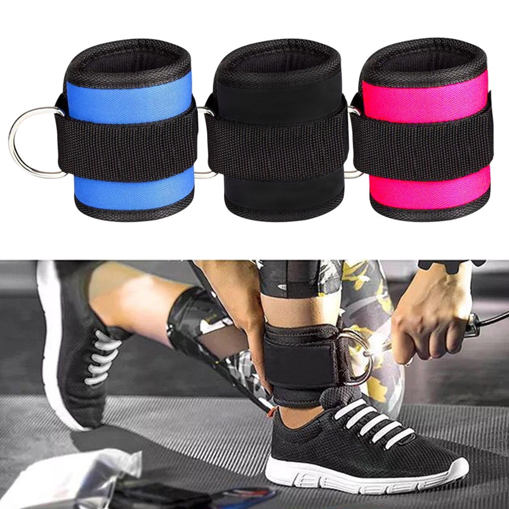 Weight Lifting Ankle D-Ring Strap Pulley Cable Kickbacks Attachment Gym Leg Black/Blue/Rose Red V1189-LWWAL-20260325-02514