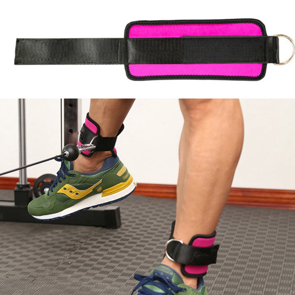 Weight Lifting Ankle D-Ring Strap Pulley Cable Kickbacks Attachment Gym Leg Black/Blue/Rose Red V1189-LWWAL-20260325-02514