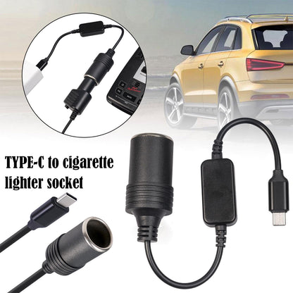 USB C Type C to 12V Car Cigarette Lighter Socket Female Converter Adapters. B2V1 V1189-LWWAL-20260325-02517