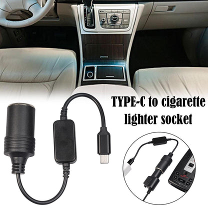 USB C Type C to 12V Car Cigarette Lighter Socket Female Converter Adapters. B2V1 V1189-LWWAL-20260325-02517