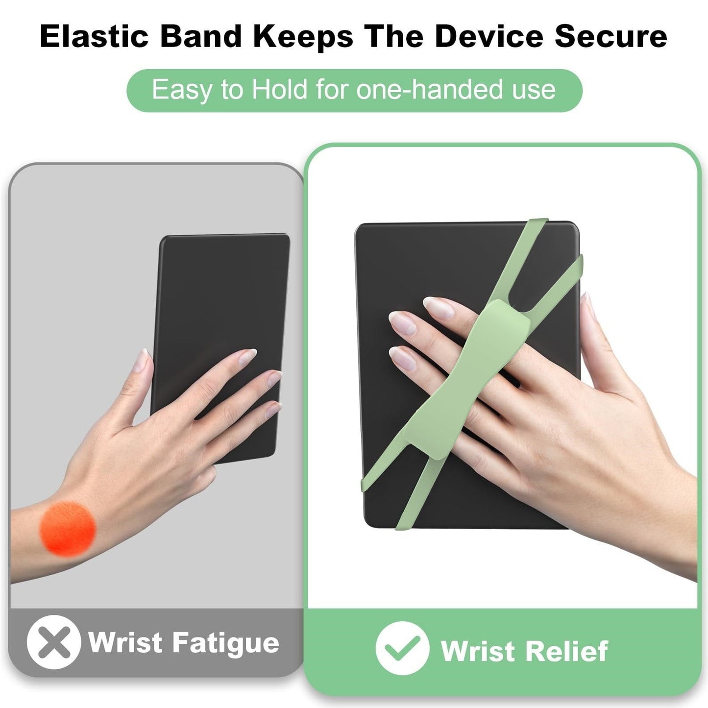 LGCASL Blue Flat Plate Fixing Wrist Strap D Light Green Elastic Tablet Strap for Fingers Comfortable V1189-LWWAL-20260325-02575