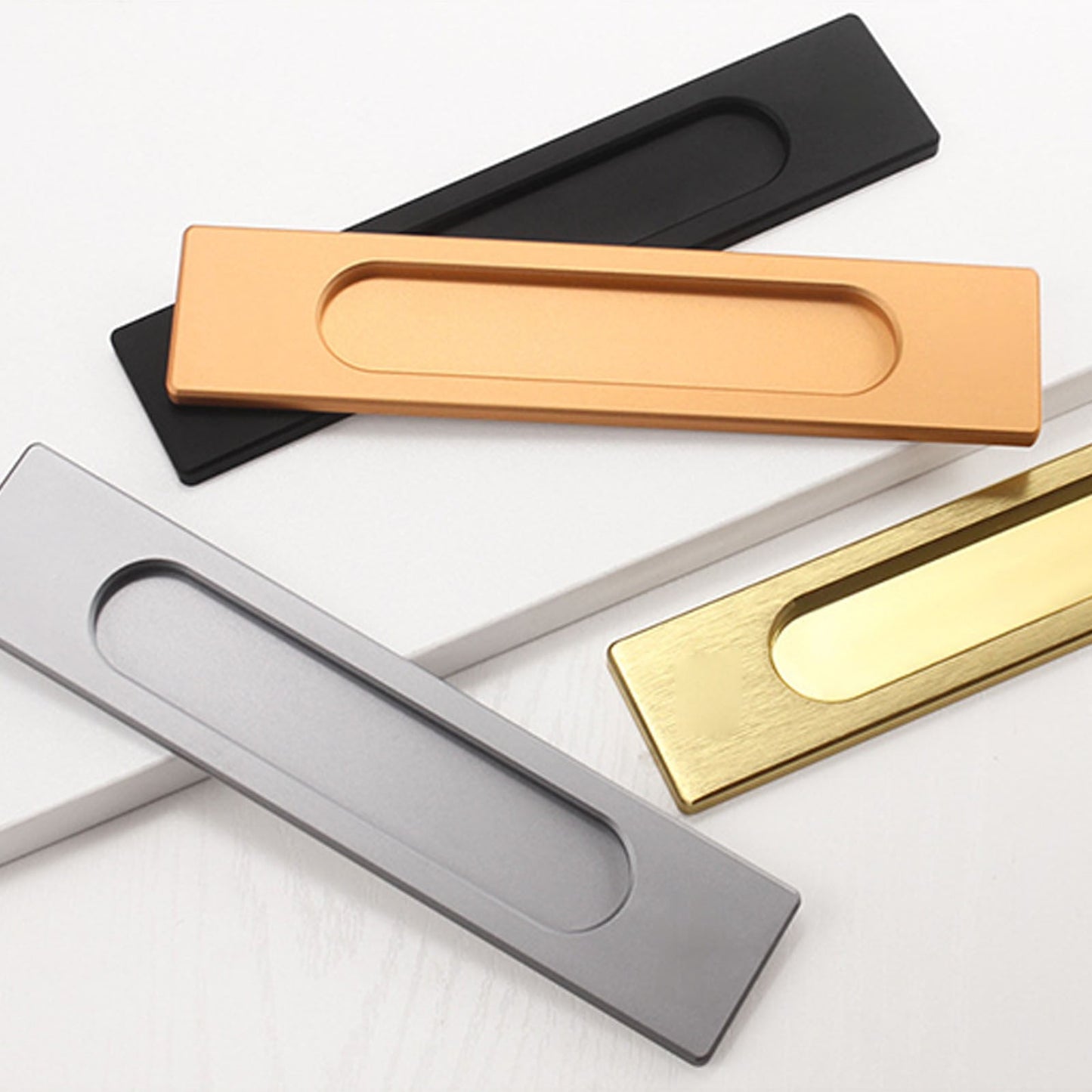 LGCASL No-Drill Sliding Door Handle, Square Matte Black Stick Sliding Door Pulls Aluminum Alloy Flush Pull V1189-LWWAL-20260325-02599