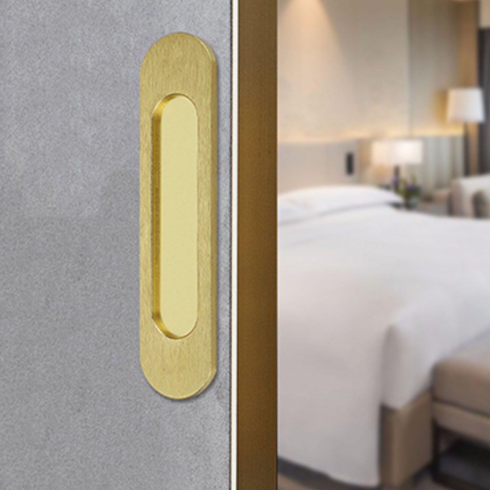 LGCASL No-Drill Sliding Door Handle, Square Matte Black Stick Sliding Door Pulls Aluminum Alloy Flush Pull V1189-LWWAL-20260325-02599