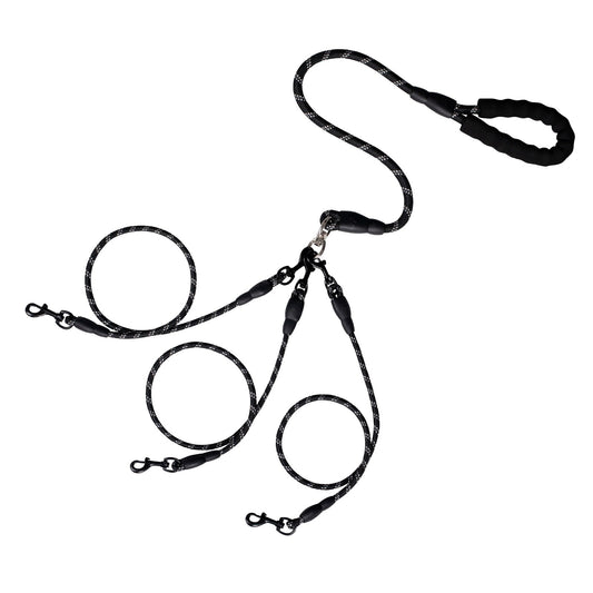 LGCASL 3 Dog Leash No Tangle, Heavy Duty Multiple Dog Lead Shock Absorbing Bungee, Triple Bungee Leash, V1189-LWWAL-20260325-02636