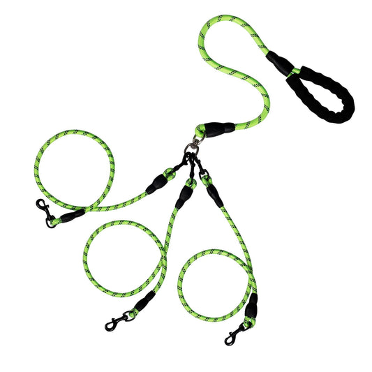 LGCASL 3 Dog Leash No Tangle, Heavy Duty Multiple Dog Lead Shock Absorbing Bungee, Triple Bungee Leash, V1189-LWWAL-20260325-02638