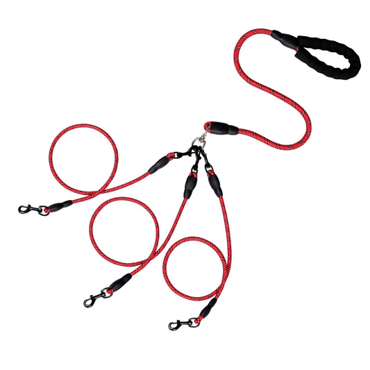 LGCASL 3 Dog Leash No Tangle, Heavy Duty Multiple Dog Lead Shock Absorbing Bungee, Triple Bungee Leash, V1189-LWWAL-20260325-02639