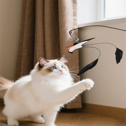 LGCASL Pet Chew Toys Clearance! Teasing Stick Replaces the Head Swallow Model Retractable Teasing Artifact V1189-LWWAL-20260325-02677