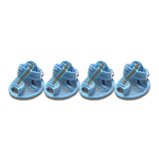 LGCASL 4Pcs Anti-Slip Spring Summer Pet Paw Breathable Mesh Soft Bottom Dog Shoes, Dog Shoes with Mesh, V1189-LWWAL-20260325-02700