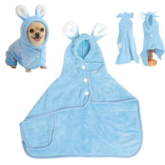LGCASL 2026 New Puppy Bathrobe with Hood, Dog Bathrobe Absorbent Towel for Small Dogs Fast Drying Dog Robe V1189-LWWAL-20260325-02726